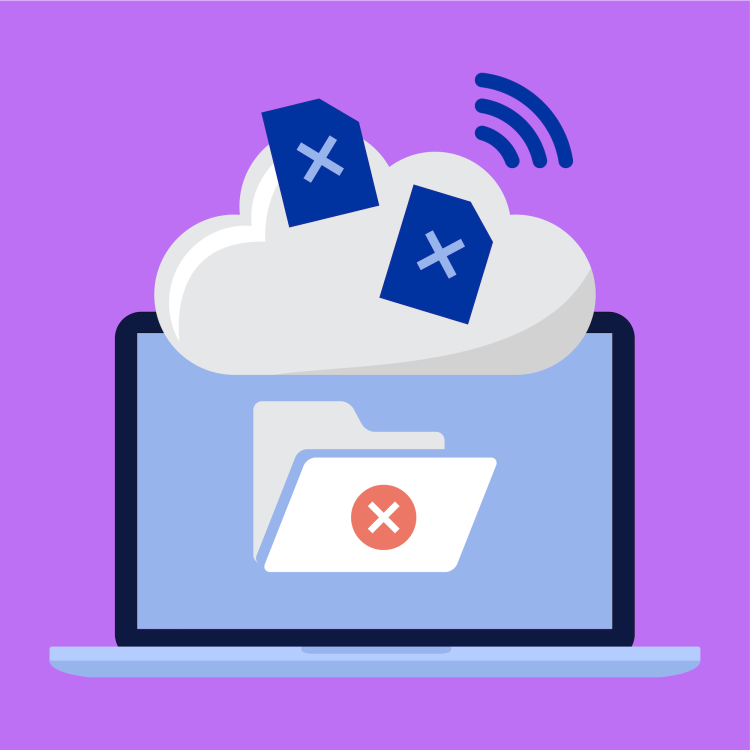 Dokumenter og data, der slettes fra en bærbar computer